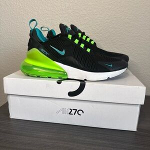 Nike Air Max 270 Black Green Strike Aquamarine Shoe Men's Size 8.5 DJ5136-001